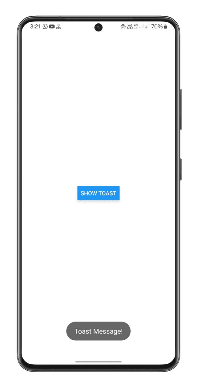 Toast Message Component in action